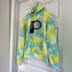 Indiana Pacers yellow green tie dye hooded sweatshirt unisex